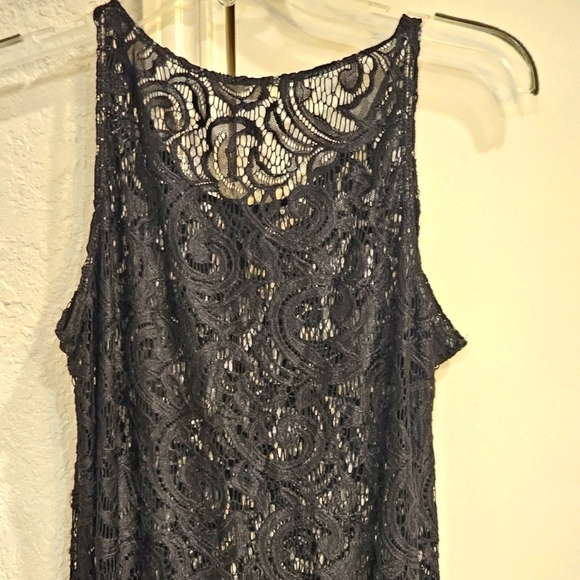 NWT Forever Rose Couture Black Long Lace/Crotchet Dress. XL - Picture 7 of 12